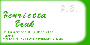 henrietta bruk business card